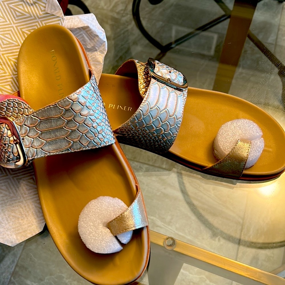 Donald Pliner Python Sandal Gold - image 4